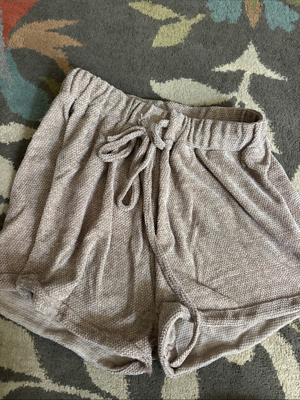 Women’s Taupe Knit Drawstring Lounge Shorts